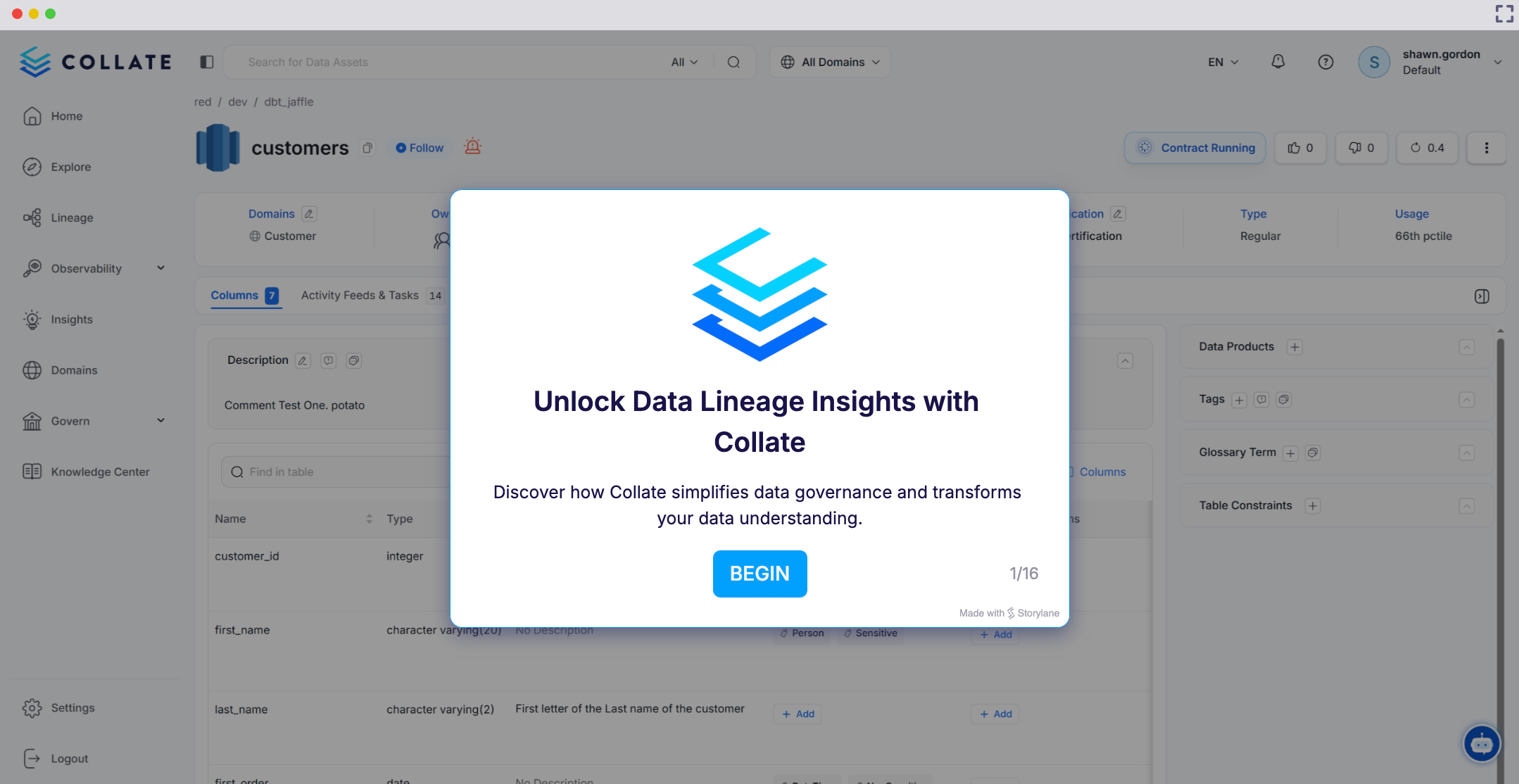 Interactive Product Demo - Lineage Basics