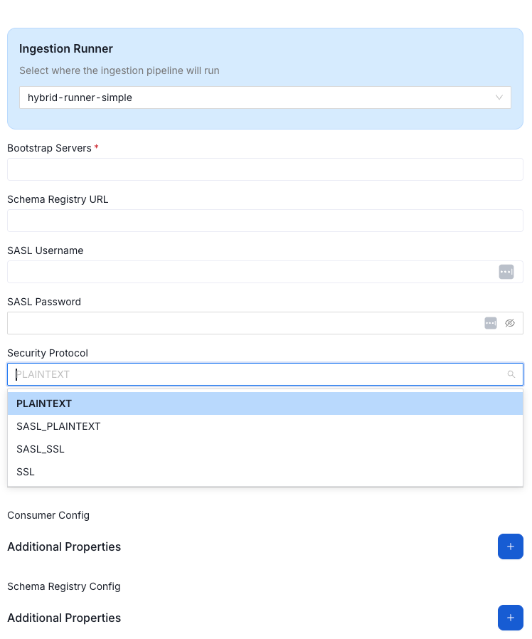 kafka Connection Details
