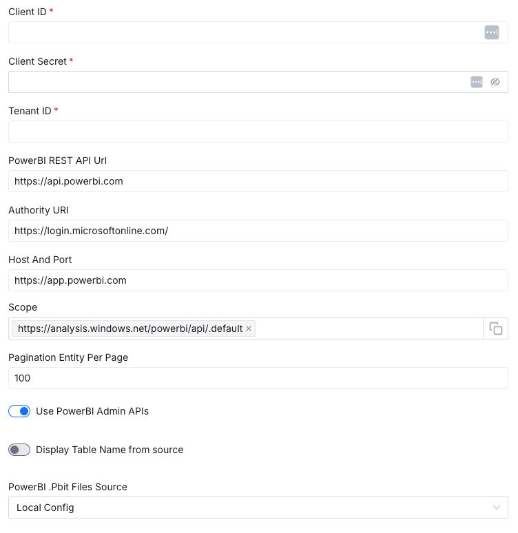PowerBI Connection Details