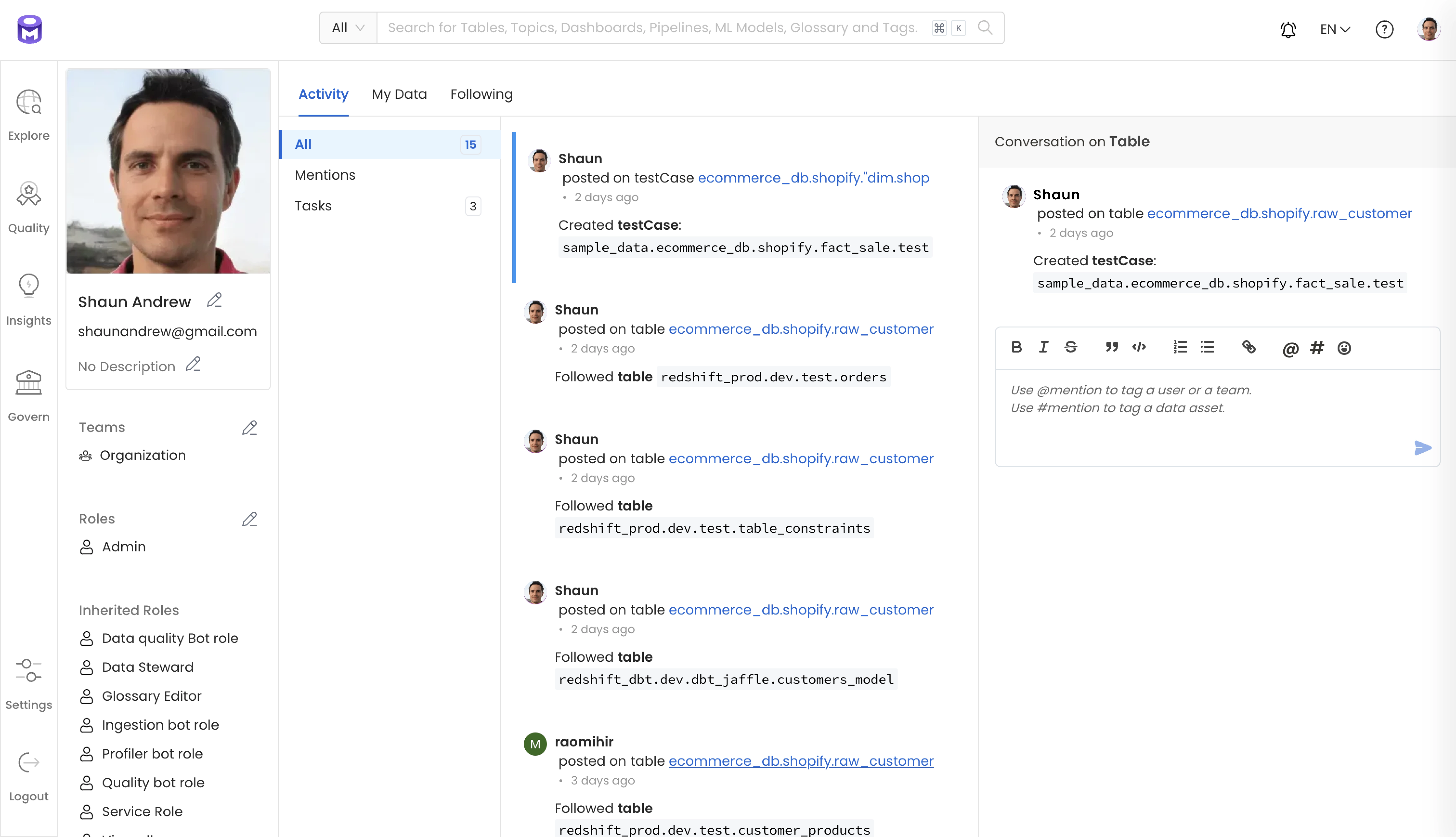 A unified tool with Active Metadata, Lineage, Data Quality and Observability