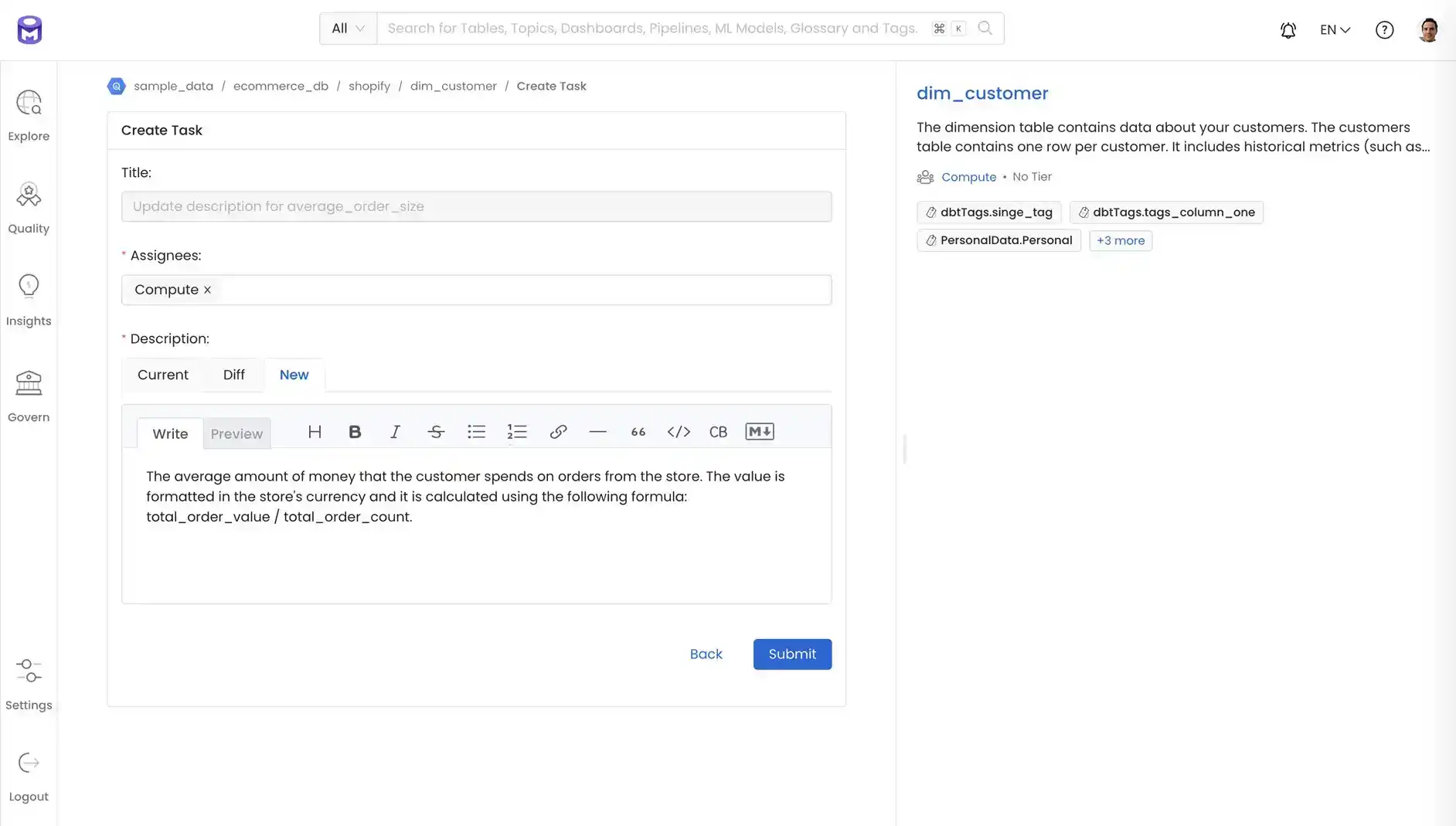 A unified tool with Active Metadata, Lineage, Data Quality and Observability
