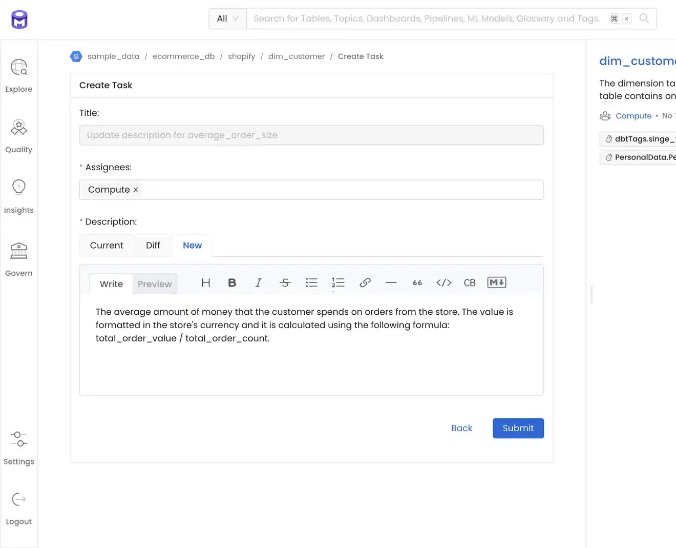 A unified tool with Active Metadata, Lineage, Data Quality and Observability